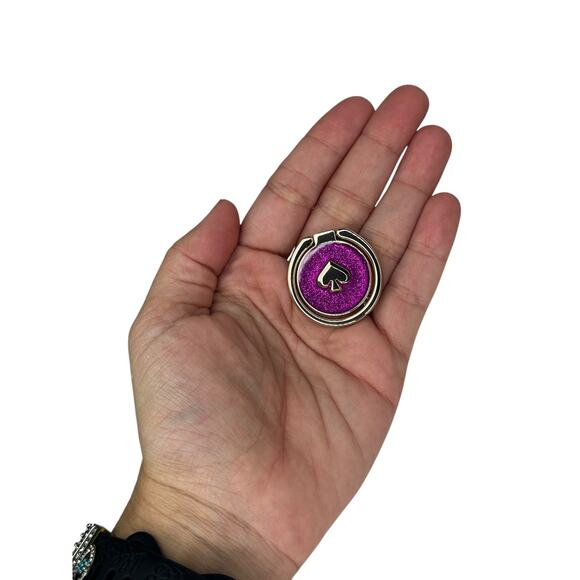 Kate Spade Dark Raspberry Glitter iPhone 15 Pro Max Case with Ring Stand - Picture 8 of 8